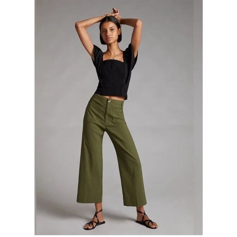 Maeve Forest Green Wide Leg Pants